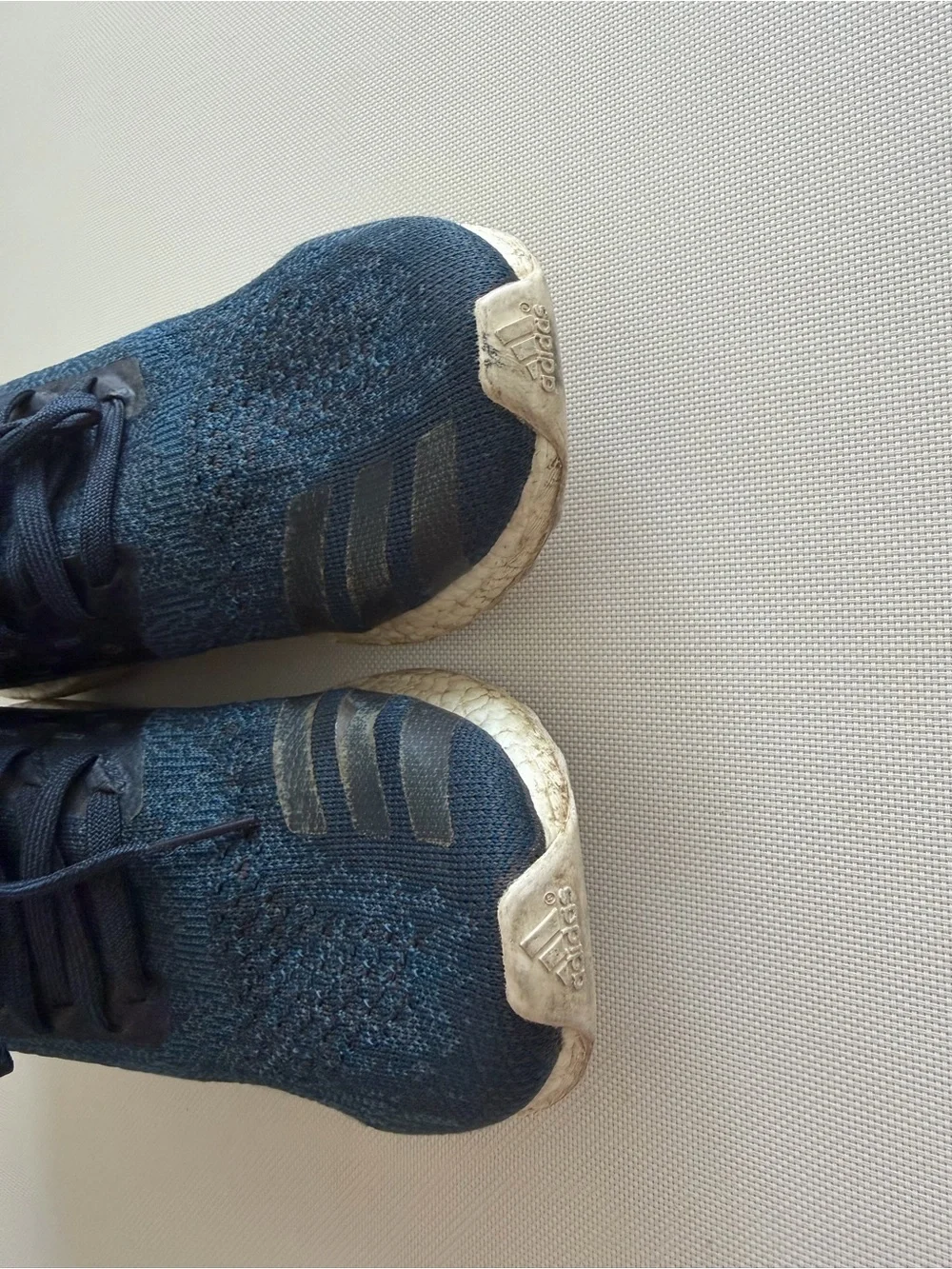 adidas Navy Knit Sock-Style Sneakers with White Sole